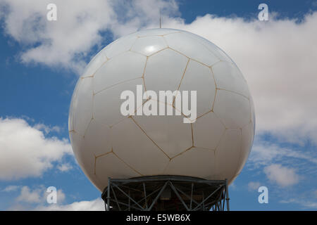 National Weather Service Nexrad WSR-88D radar dome at the Cannon Air Force Base in New Mexico known as KFDX Stock Photo