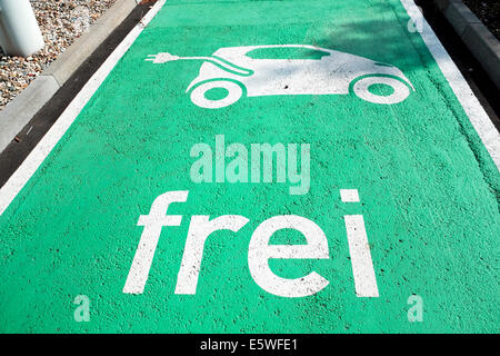 Reserved parking at a charging station for electric cars, Frankfurt am Main, Hesse, Germany Stock Photo