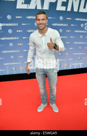 Cologne, Germany. 6th Aug, 2014. Lukas Podolski/Red Carpet/Arrival/The Expendables 3 Premiere Germany in Cologne, 06.08.2014 Credit:  dpa picture alliance/Alamy Live News Stock Photo