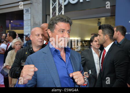 Cologne, Germany. 6th Aug, 2014. Sylvester Stallone/Red Carpet/Arrival/The Expendables 3 Premiere Germany in Cologne, 06.08.2014 Credit:  dpa picture alliance/Alamy Live News Stock Photo