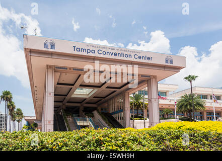 Tampa Convention Center entrance on the riverbank in Tampa, Florida, USA Stock Photo