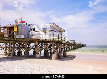 Florida USA - Redington Beach pier, Pinellas County, Florida beach, USA with beach in the summer Stock Photo