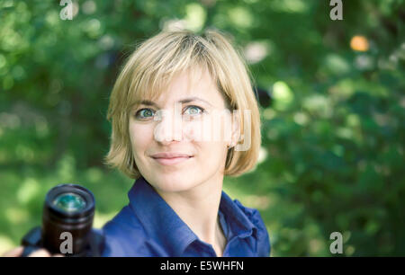 Female Photographer Stock Photo
