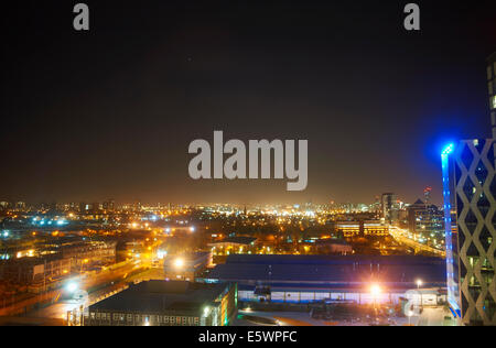 Media City, Cityscape at night, Manchester, UK Stock Photo