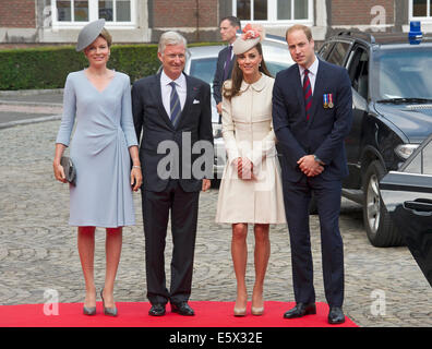 Prince William, Kate Middleton, King Philippe and Queen Mathilde of Belgium Stock Photo