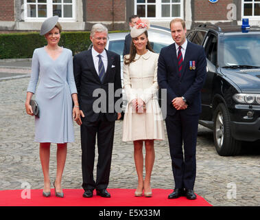 Prince William, Kate Middleton, King Philippe and Queen Mathilde of Belgium Stock Photo