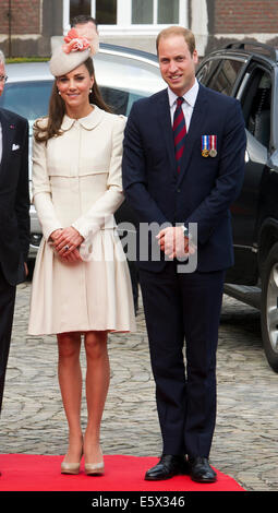 The Duke and Duchess of Cambridge at a centenary event to mark the 100 years since the start of World War 1 Stock Photo