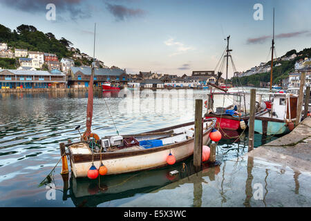 Fishing boats in the harbour at Looe on the south coast of cornwall Stock Photo