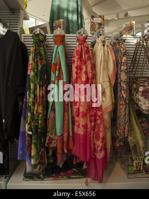 Beautiful scarves for sale at the Brooklyn Botanic Garden Gift Shop, Brooklyn, NY. Stock Photo