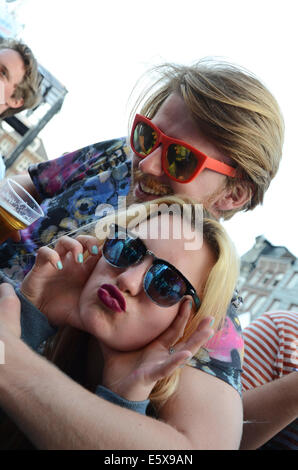 happy couple at Festival of Liberty Roermond Holland Stock Photo
