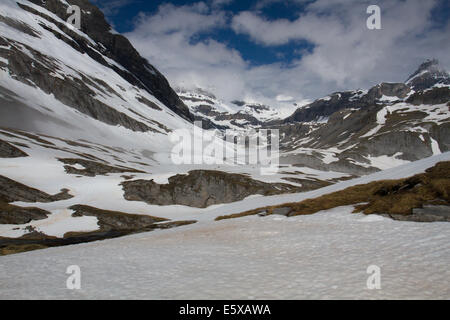 Gemmi pass in winter Stock Photo
