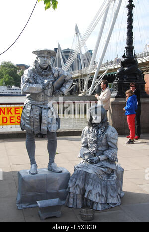 artists at work on South Bank London United Kingdom Stock Photo