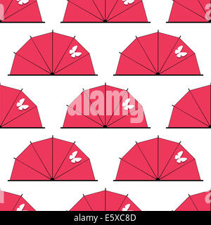 Seamless stylish pattern of umbrella on white background in flat style ...