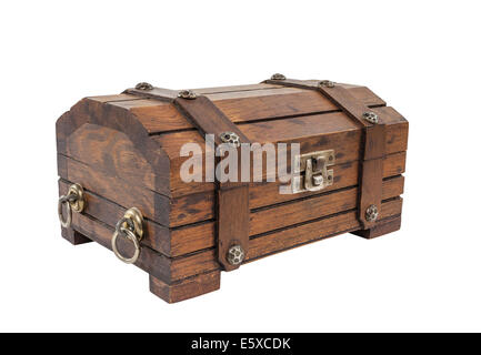 Vintage toy treasure chest with clipping path. Stock Photo