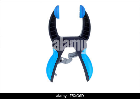 Clamp with blue handles Stock Photo