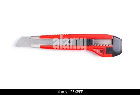 Red Paper Knife Isolated On White Background Stock Photo, Picture