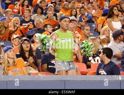 Denver, Colorado, USA. 7th Aug, 2021. Denver Broncos C QUINN MEINERZ looks  on from the field before the start of warm-ups during Training Camp at UC  Health Training Center in Dove Valley