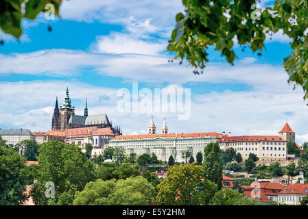 Prague Castle with blue sky in the summer Stock Photo