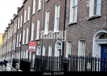 Georgian style three storey houses in Clarendon Street, Derry, Londonderry, built in 1840. Stock Photo