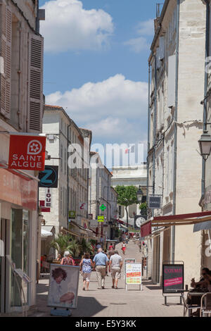 Pedestrian street in Saintes France. Stock Photo