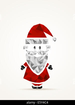 Isolated Merry Christmas colorful Santa Claus geometric composition. EPS10 vector file organized in layers for easy editing. Stock Photo