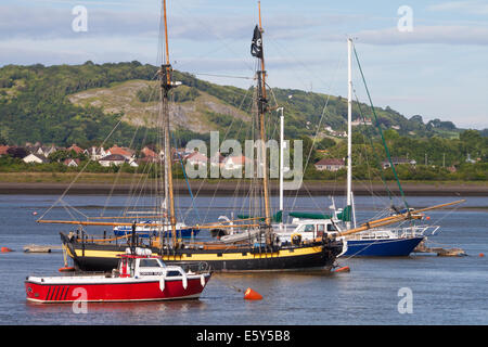 Boats moored at Conwy in North Wales. Stock Photo