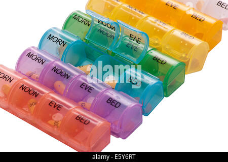 A Dosette Box Daily Medication Dispensers Stock Photo