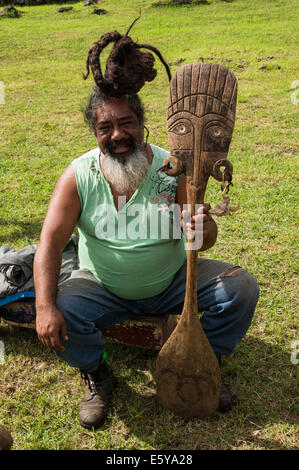 Easter Island Rapa Nui souvenir sellers Stock Photo