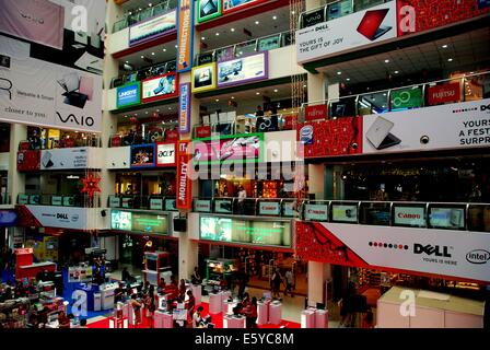 SINGAPORE:  Interior Atrium lined with electronics, computer, and camera stores at famed Funan Digital Mall  * Stock Photo