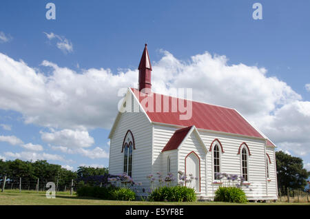 Small wooden church, Pirinoa, near Martinborough, Wairarapa, North Island, New Zealand Stock Photo