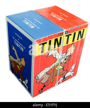 Box set of Tintin adventures on DVD Stock Photo