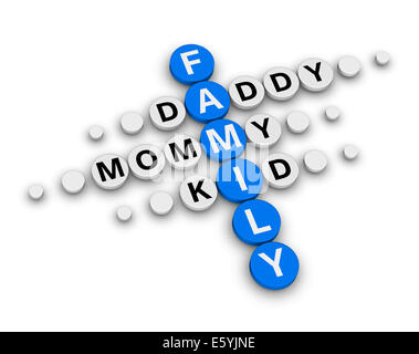 family crossword puzzle Stock Photo