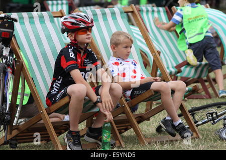 Green Park, London, UK. 9th of Aug, 2014. Children are enjoying the Prudential Ride London Festival in the nice weather. The festival is happening from 9th to 10th of August in Green Park, London. Credit:  Tove Larsen/Alamy Live News Stock Photo
