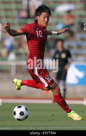 Kensei Nakashima (Higashi Fukuoka), August 8, 2014 - Football / Soccer : 2014 All-Japan Inter High School Championships, Men's Soccer Final Ozu High school 1-4 Higashi Fukuoka High school at Yamanashi Chuo Bank Stadium, Yamanashi, Japan (Photo by AFLO SPORT) [1180] Stock Photo