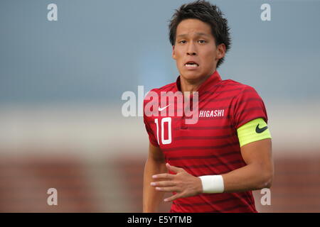 Kensei Nakashima (Higashi Fukuoka), August 8, 2014 - Football / Soccer : 2014 All-Japan Inter High School Championships, Men's Soccer Final Ozu High school 1-4 Higashi Fukuoka High school at Yamanashi Chuo Bank Stadium, Yamanashi, Japan (Photo by AFLO SPORT) [1180] Stock Photo