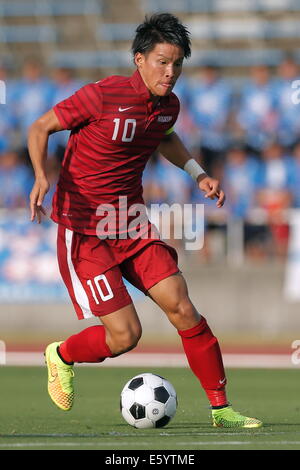 Kensei Nakashima (Higashi Fukuoka), August 8, 2014 - Football / Soccer : 2014 All-Japan Inter High School Championships, Men's Soccer Final Ozu High school 1-4 Higashi Fukuoka High school at Yamanashi Chuo Bank Stadium, Yamanashi, Japan (Photo by AFLO SPORT) [1180] Stock Photo