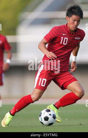 Kensei Nakashima (Higashi Fukuoka), August 8, 2014 - Football / Soccer : 2014 All-Japan Inter High School Championships, Men's Soccer Final Ozu High school 1-4 Higashi Fukuoka High school at Yamanashi Chuo Bank Stadium, Yamanashi, Japan (Photo by AFLO SPORT) [1180] Stock Photo