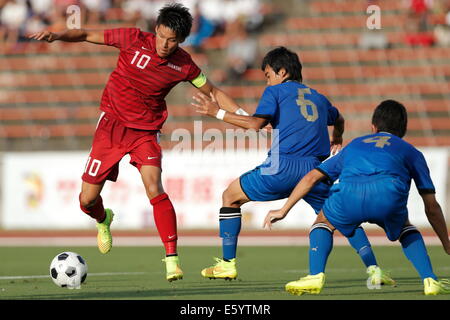 Kensei Nakashima (Higashi Fukuoka), August 8, 2014 - Football / Soccer : 2014 All-Japan Inter High School Championships, Men's Soccer Final Ozu High school 1-4 Higashi Fukuoka High school at Yamanashi Chuo Bank Stadium, Yamanashi, Japan (Photo by AFLO SPORT) [1180] Stock Photo