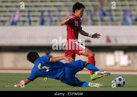 Kensei Nakashima (Higashi Fukuoka), August 8, 2014 - Football / Soccer : 2014 All-Japan Inter High School Championships, Men's Soccer Final Ozu High school 1-4 Higashi Fukuoka High school at Yamanashi Chuo Bank Stadium, Yamanashi, Japan (Photo by AFLO SPORT) [1180] Stock Photo