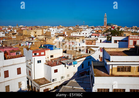 Morocco, Casablanca, Old Medina and Hassan II mosque Stock Photo