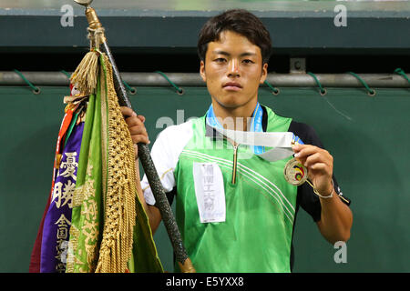 Ariake Coliseum, Tokyo, Japan. 8th Aug, 2014. Yusuke Takahashi (Shonanko Daifu), AUGUST 8, 2014 - Tennis : 2014 All-Japan Inter High School Championships, Men's singles final at Ariake Coliseum, Tokyo, Japan. © Yohei Osada/AFLO SPORT/Alamy Live News Stock Photo