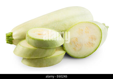 Fresh vegetable marrow isolated on white background. Clipping Path Stock Photo