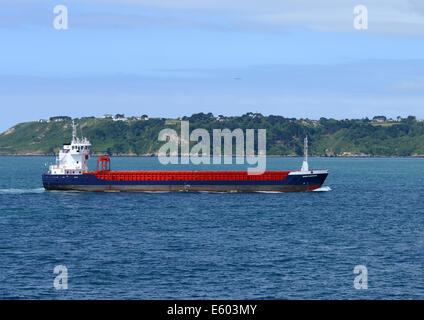 Huelin Dispatch,  general cargo ship approaching Guernsey Stock Photo