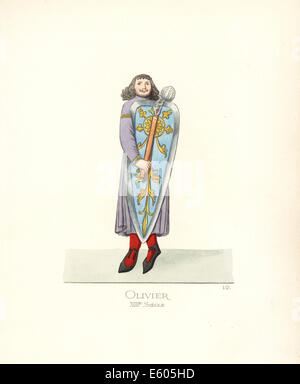 The paladin Oliver from the Song of Roland, 13th century. Stock Photo