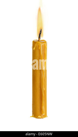 Wax candle isolated on white background Stock Photo