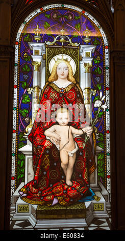 Madonna (mary) and a child (jesus christ) on a catholic icon Stock Photo