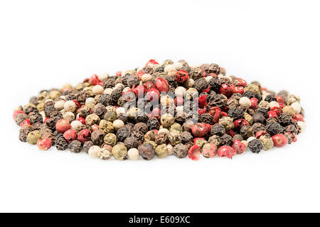 Colored Peppers Mix on the white background Stock Photo