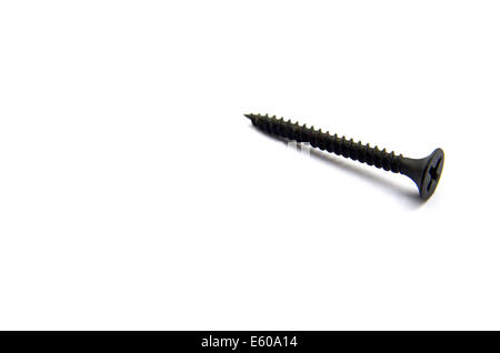 Black Metallic Nail Isolated On The White Background Stock Photo