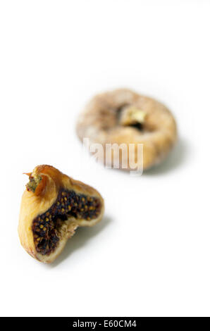 Dried Mediterranean Figs Isolated on the White Background Stock Photo