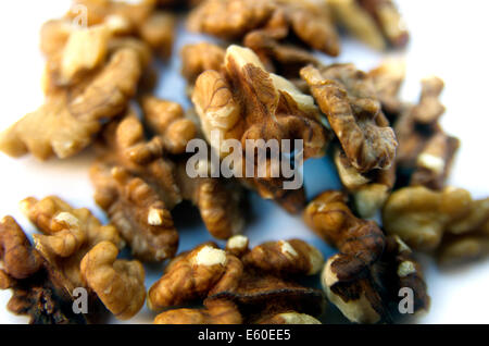 Raw Walnuts Isolated On White Stock Photo